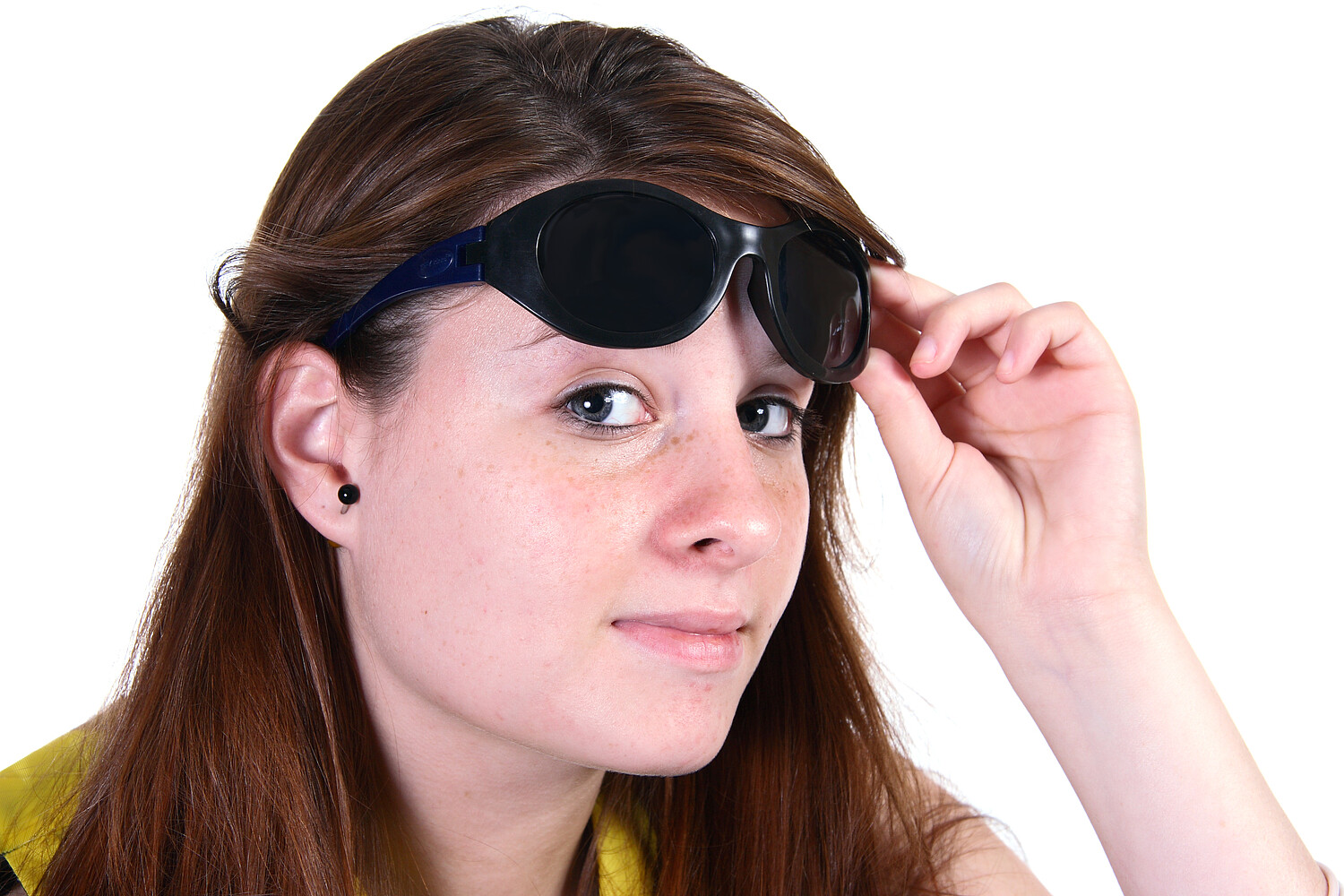 Girl with Sunglasses Raised Girl with Sunglasses Raised